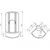 SILVERPRIME90 hidromasszázs zuhanykabin, 90x90x221 cm-es méretben