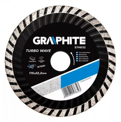 GYÉMÁNTVÁGÓ GRAPHITE  57H632 115MM TURBO HŰTŐB.