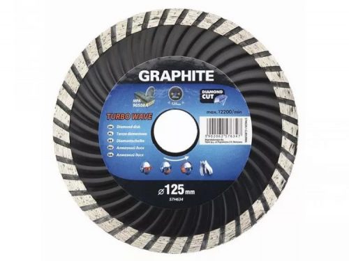 GYÉMÁNTVÁGÓ GRAPHITE  57H634 125MM TURBO HŰTŐB.