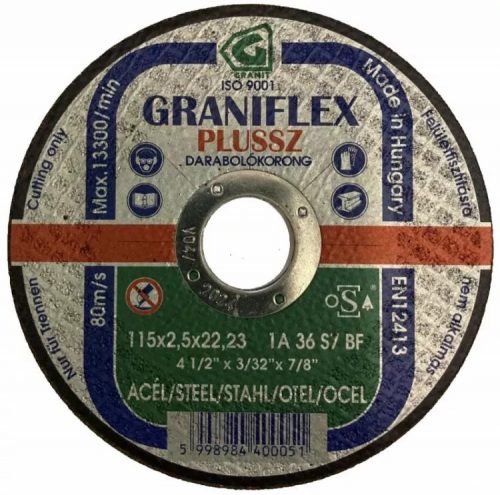 VÁGÓKORONG FÉM 115X2.5X22.2 GRANI./25 DB 