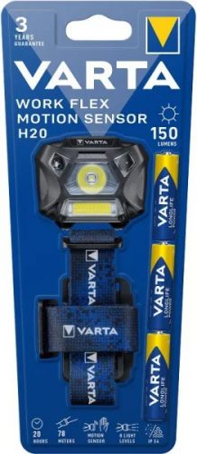 FEJLÁMPA VARTA WORK FLEX MOTION SENSOR H20 /+3AAA/ 150 LUMEN 